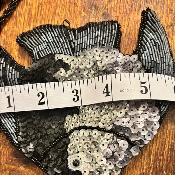 Purse Satin Beaded Fish Wristlet Wee Tiny Bag💄#dontforgetyourlipgloss💄#fire - Picture 6 of 10